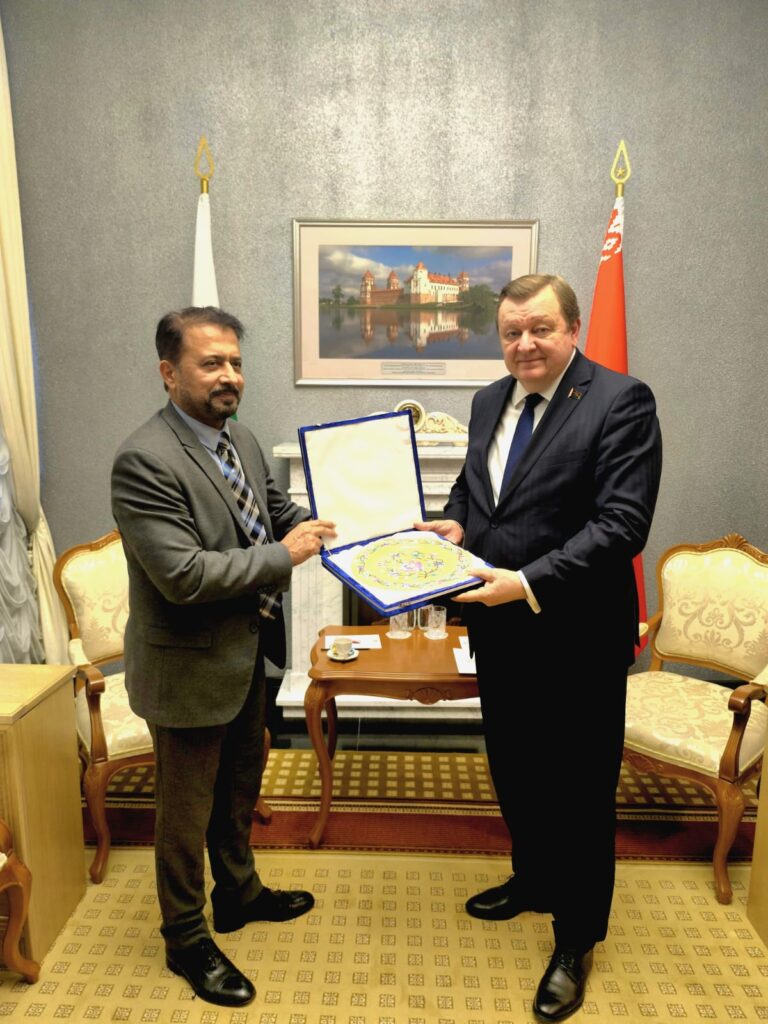 Pakistan–Belarus Parliamentary Ties Gain Momentum as Ambassador Aejaz Meets Belarusian Parliamentary Leader